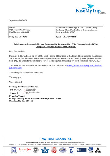 Thumbnail EaseMyTrip ESG Report 2022-2023