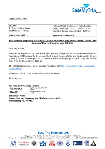 Thumbnail EaseMyTrip ESG Report 2025-2026