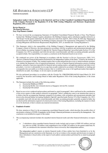 Thumbnail EaseMyTrip Quarterly Report 2021-q1