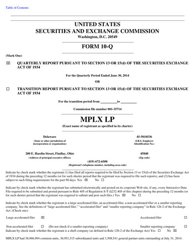 Thumbnail MPLX Quarterly Report 2014-q2