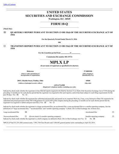 Thumbnail MPLX Quarterly Report 2016-q1