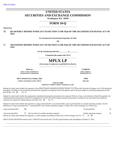 Thumbnail MPLX Quarterly Report 2016-q3