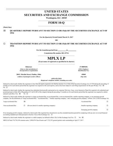 Thumbnail MPLX Quarterly Report 2017-q1