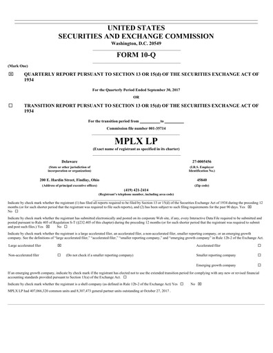 Thumbnail MPLX Quarterly Report 2017-q3