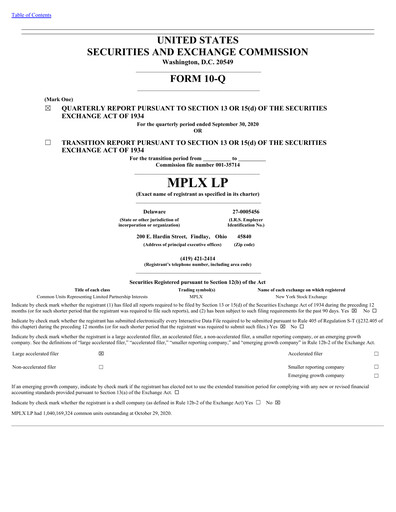 Thumbnail MPLX Quarterly Report 2020-q3