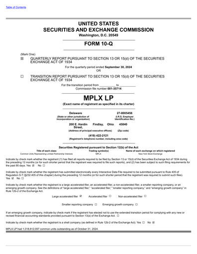 Thumbnail MPLX Quarterly Report 2024-q3