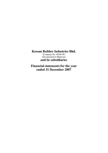 Thumbnail Kossan Rubber Industries Financial Statement 2007