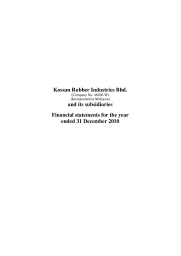 Thumbnail Kossan Rubber Industries Financial Statement 2010