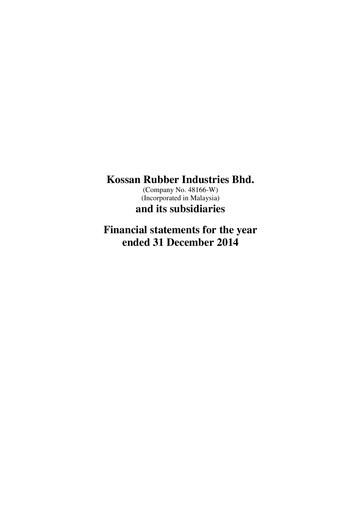 Thumbnail Kossan Rubber Industries Financial Statement 2014