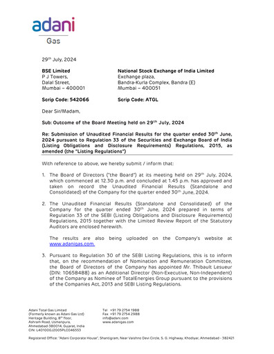 Thumbnail Adani Total Gas Quarterly Report 2024-q1