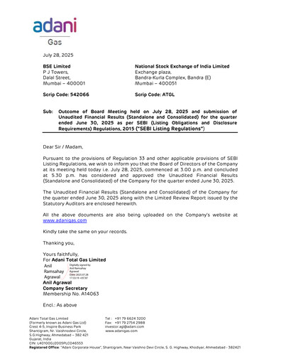 Thumbnail Adani Total Gas Quarterly Report 2025-q1