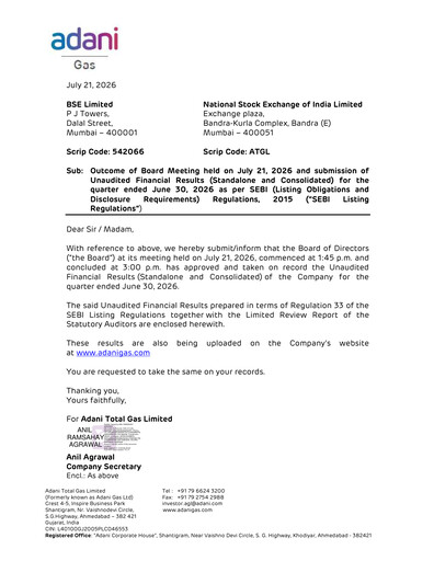 Thumbnail Adani Total Gas Quarterly Report 2026-q1