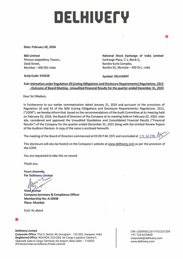 Thumbnail Delhivery Quarterly Report 2023-q3