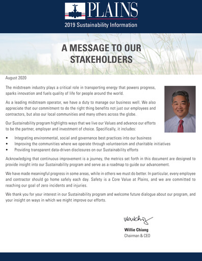 Thumbnail Plains GP Sustainability Report 2019