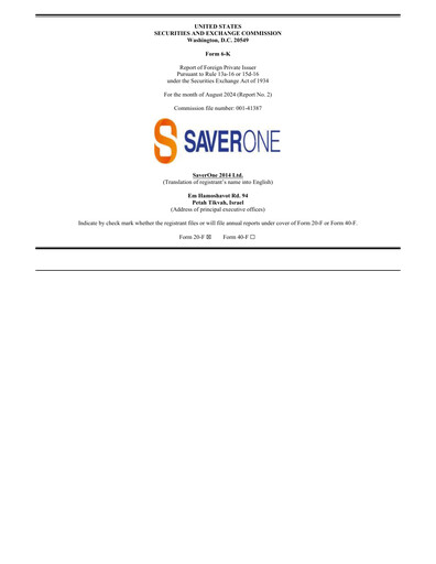 Thumbnail SaverOne 2014 Half-year Report 2024-h1