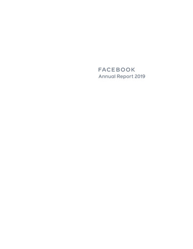 Thumbnail Meta Platforms (Facebook) Annual Report 2019
