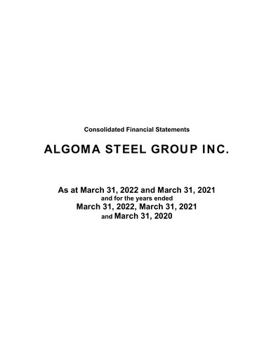 Thumbnail Algoma Steel Financial Statement fy2022
