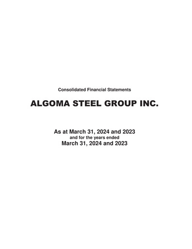 Thumbnail Algoma Steel Financial Statement fy2024