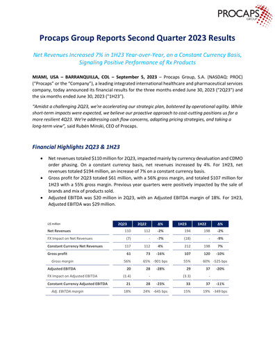 Thumbnail Procaps Group Quarterly Report 2023-q2
