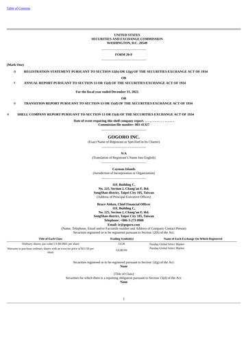 Thumbnail Gogoro Annual Report 2022