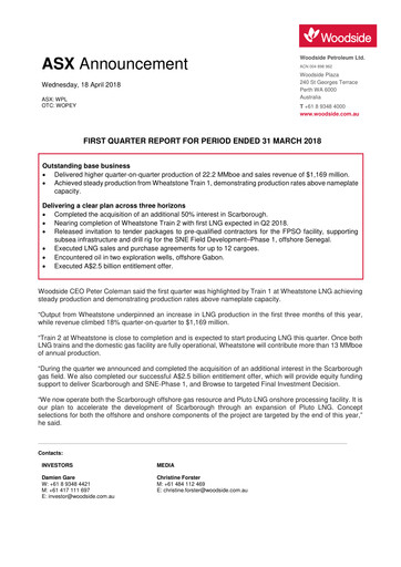 Thumbnail Woodside Energy Quarterly Report 2018-q1