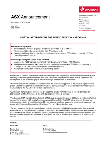 Thumbnail Woodside Energy Quarterly Report 2019-q1