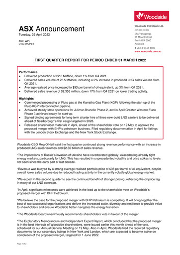 Thumbnail Woodside Energy Quarterly Report 2022-q1