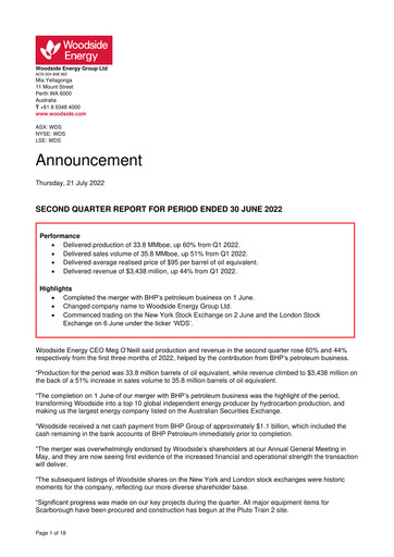 Thumbnail Woodside Energy Quarterly Report 2022-q2