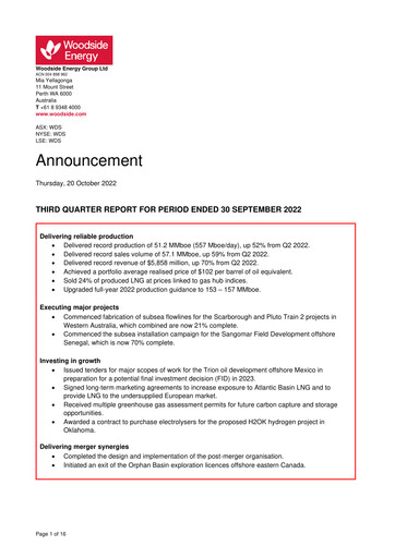 Thumbnail Woodside Energy Quarterly Report 2022-q3
