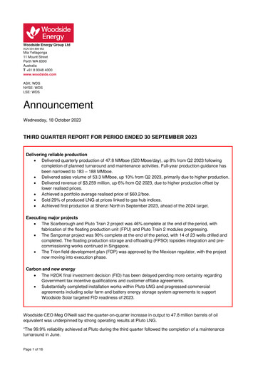 Thumbnail Woodside Energy Quarterly Report 2023-q3