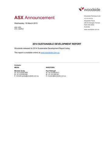 Miniature Woodside Energy Rapport de durabilité 2014