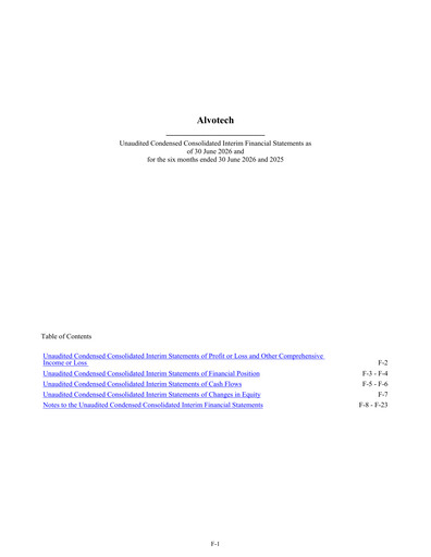 Miniature Alvotech Bilan financier 2026-h1