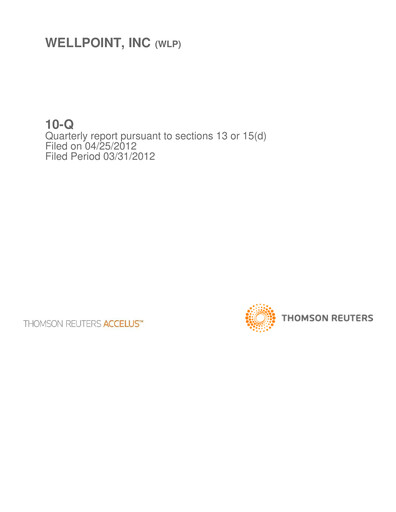 Thumbnail Elevance Health Quarterly Report 2012-q1