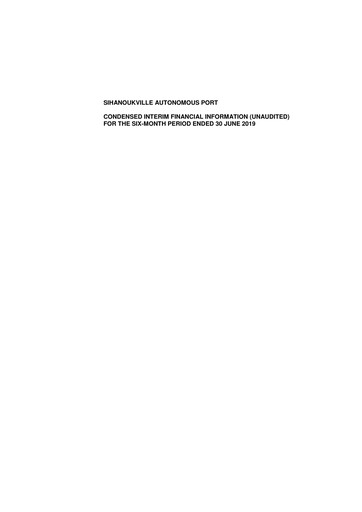 Thumbnail Sihanoukville Autonomous Port Financial Report 2019-h1