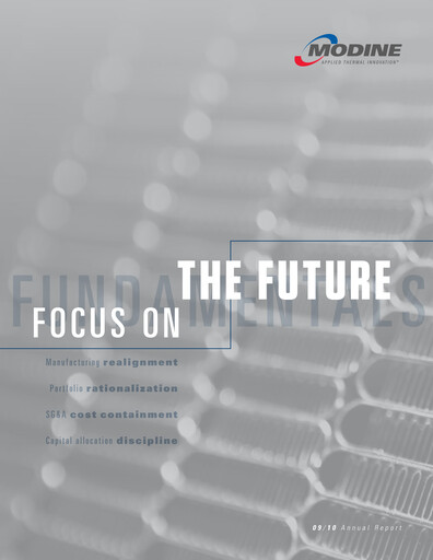 Thumbnail Modine Manufacturing
 Annual Report 2009-2010