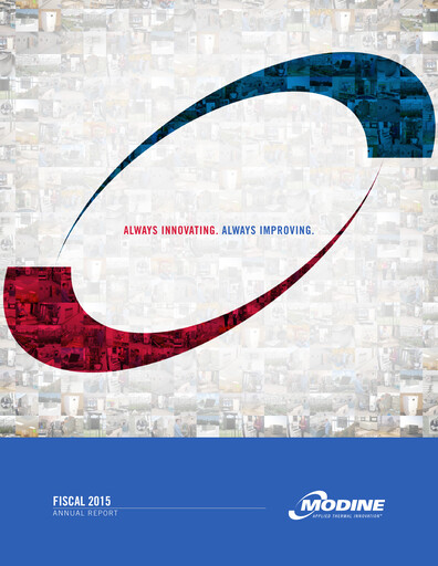 Thumbnail Modine Manufacturing
 Annual Report 2014-2015