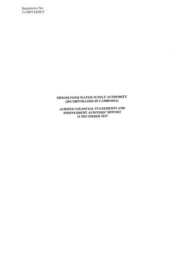 Thumbnail Phnom Penh Water Supply Authority Financial Statement 2019