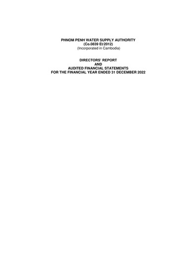 Thumbnail Phnom Penh Water Supply Authority Financial Statement 2022