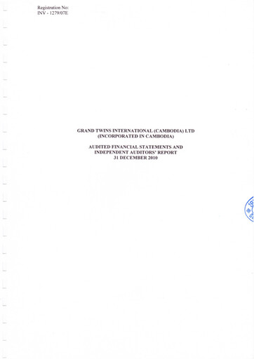 Thumbnail Grand Twins International Cambodia Financial Report 2010