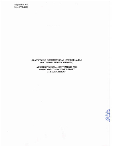 Thumbnail Grand Twins International Cambodia Financial Report 2014