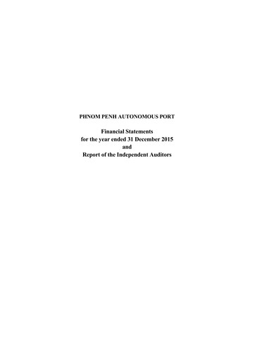 Thumbnail Phnom Penh Autonomous Port Financial Statement 2015