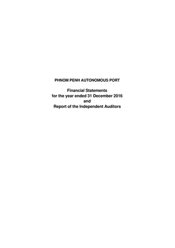 Thumbnail Phnom Penh Autonomous Port Financial Statement 2016