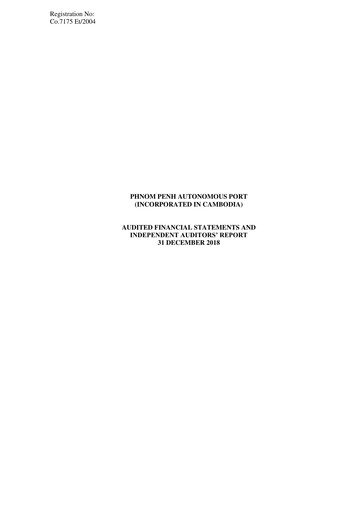 Thumbnail Phnom Penh Autonomous Port Financial Statement 2018