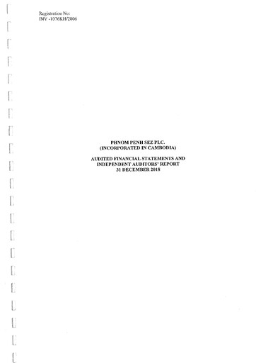 Vorschaubild Phnom Penh SEZ Finanzmitteilung 2018