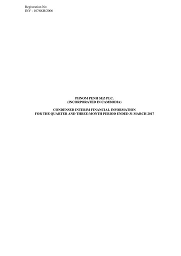 Miniature Phnom Penh SEZ Rapport trimestriel 2017-q1