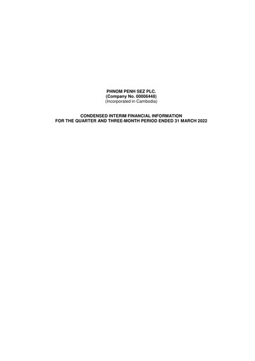 Miniature Phnom Penh SEZ Rapport trimestriel 2022-q1