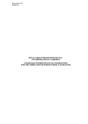 Miniature Phnom Penh SEZ Rapport trimestriel 2024-q1