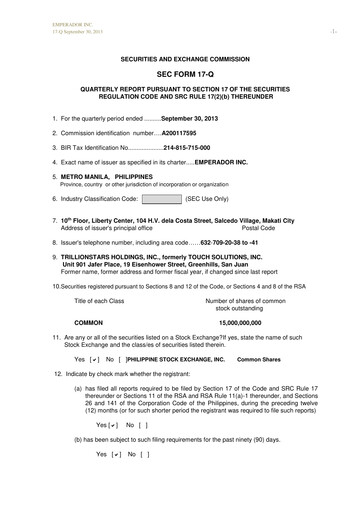 Thumbnail Emperador Brandy Quarterly Report 2013-q3