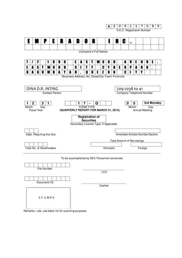 Thumbnail Emperador Brandy Quarterly Report 2015-q1