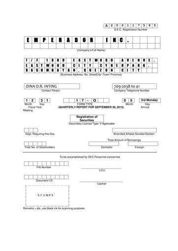 Thumbnail Emperador Brandy Quarterly Report 2015-q3